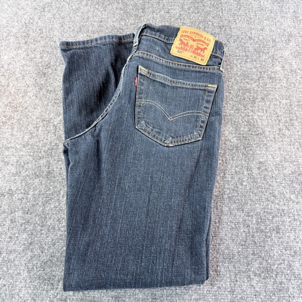 Levis 541 Athletic Taper Jeans Mens 31x32 Dark Wash Denim Blue 18181-0229